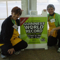 Guinness World Record signage with group